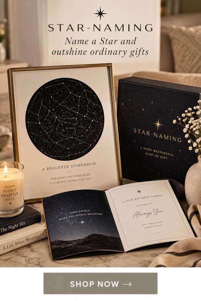 Name a Star personalized gift set with star map and naming certificate