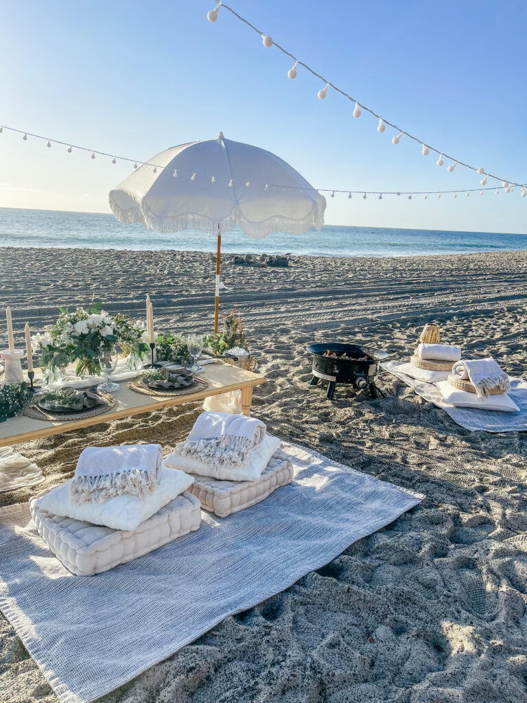 beach picnic setup