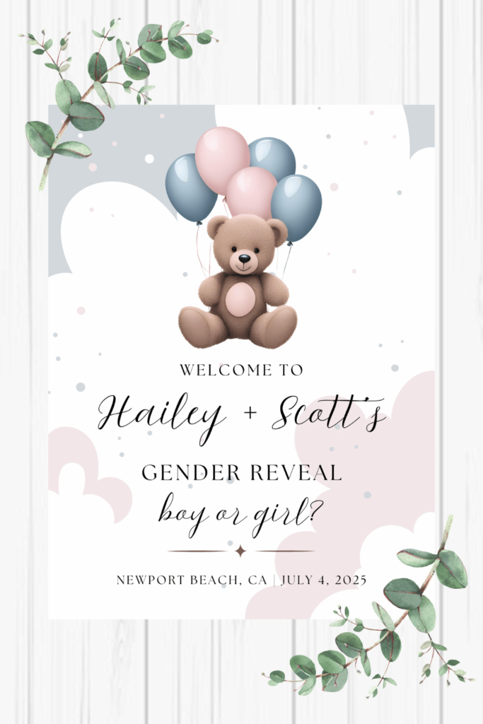 gender reveal welcome sign