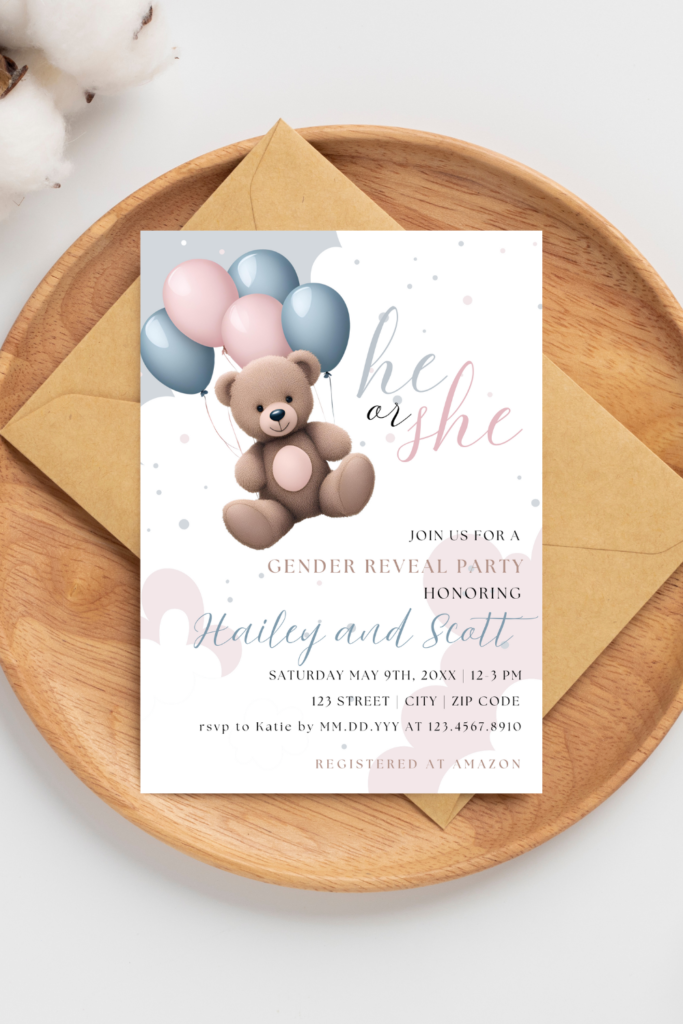 gender reveal invitations