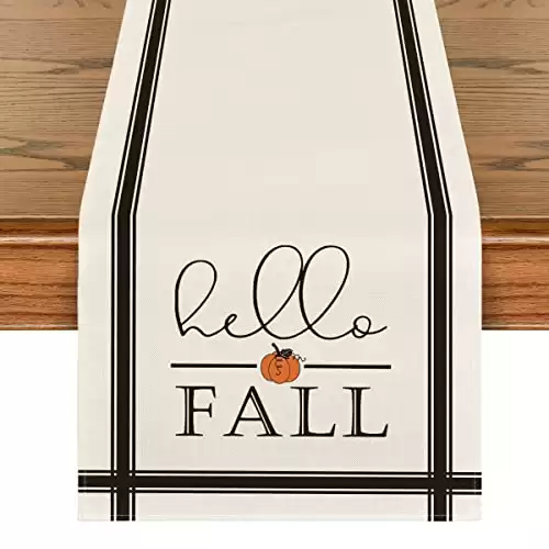 Artoid Mode Hello Fall Pumpkin Table Runner