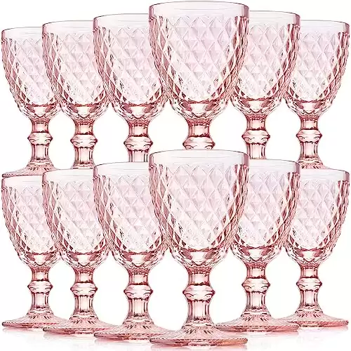 Pink Wine Glass Set of 12