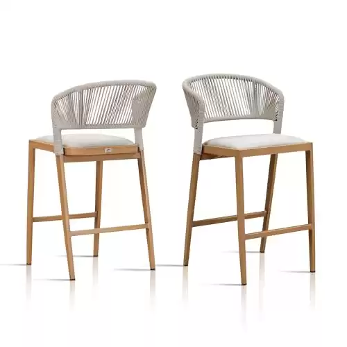 Kitchen Light Brown Counter Stool set of 2