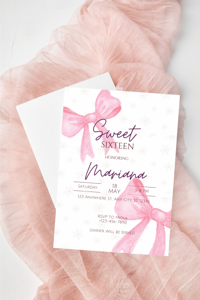 sweet 16 invitation template