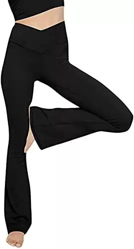 Yoga Pants V Crossover High Waisted Flare