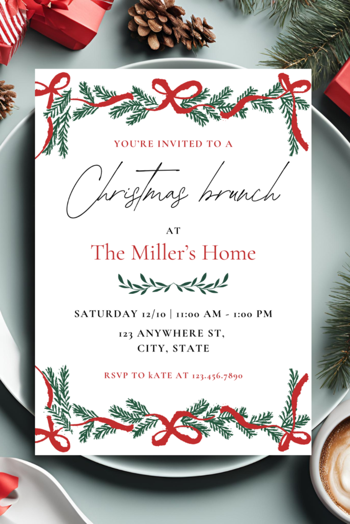 Christmas brunch invitations free