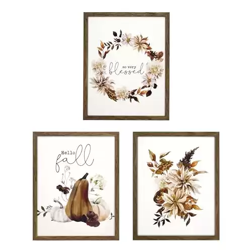 Fall Wall Decor (11x14IN 3Pack Brown Framed)