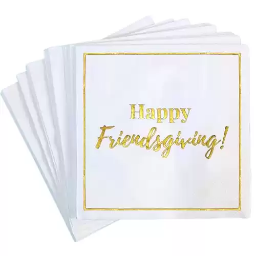 Friendsgiving Cocktail Napkins, 50 Pack, "Happy Friendsgiving"