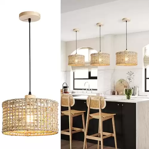 Mgcanyu Hand-Woven Rattan Pendant Light