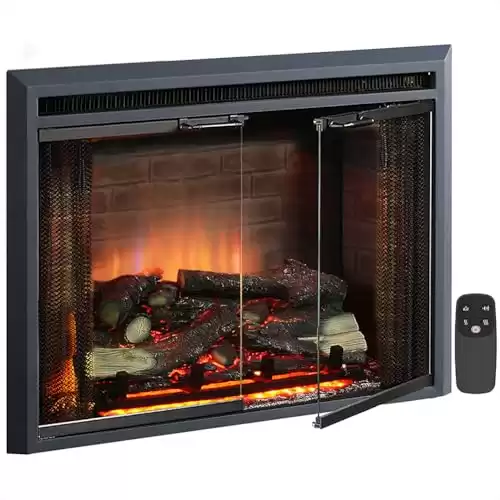 Electric Fireplace Insert with Fire Crackling Sound