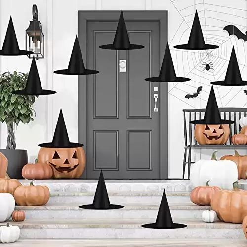 12pcs Halloween Black Witch Hats