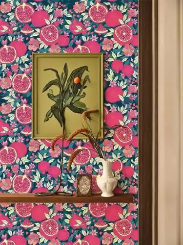 Vintage Wallpaper Floral Peel and Stick Pink Retro Wallpaper