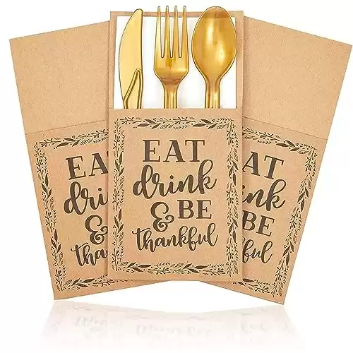 Sparkle and Bash 36 Pack Thanksgiving Dinner Utensil Holder