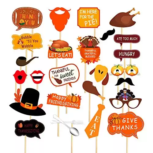 25PCS Friendsgiving Photo Booth Props