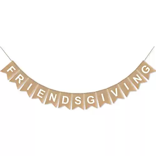 SWYOUN Burlap Friendsgiving Banner