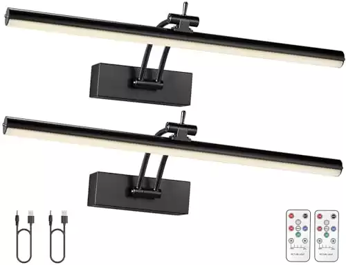 Yuichoy 2 Pack Picture Light Battery Operated for Wall