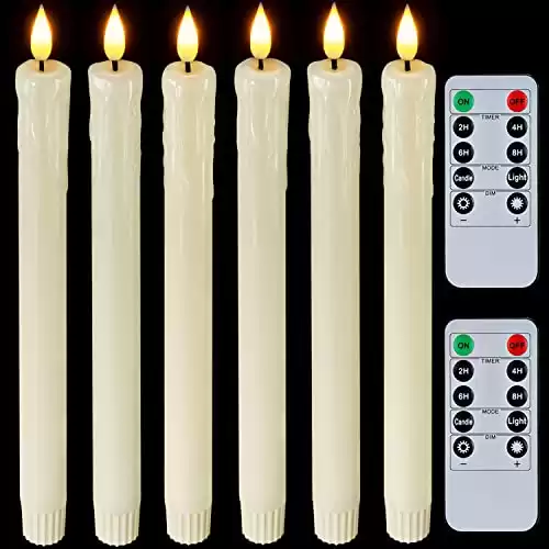 Real Wax LED Flameless Taper Candles