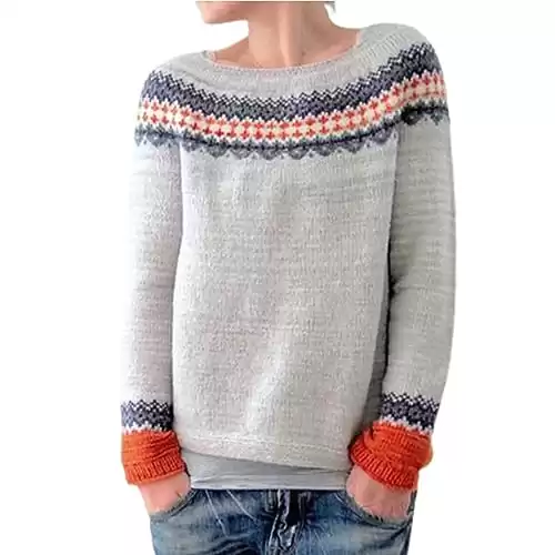 Fair Isle Sweater Women Casual