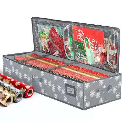 Wrapping Paper Storage Container – Fits up to 27 Rolls