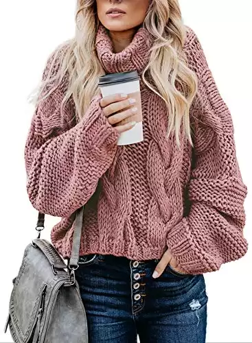 Women Cable Knit Chunky Sweaters Pullover