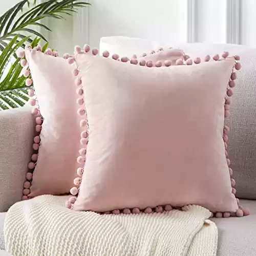 Top Finel Blush Pink Throw Pillow Covers