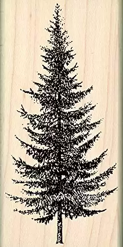 Stamps by Impression Pine Tree Christmas Rubber Stamp