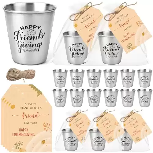 Roshtia 20 Set Happy Friendsgiving Shot Glasses Friendsgiving Party Favors