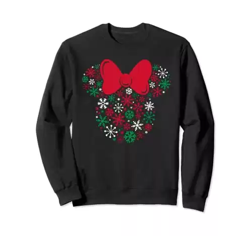 Disney Minnie Mouse Icon Holiday Snowflakes Sweatshirt