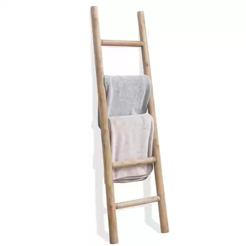 FUIN 57in Wood Blanket Ladder Living Room Decorative