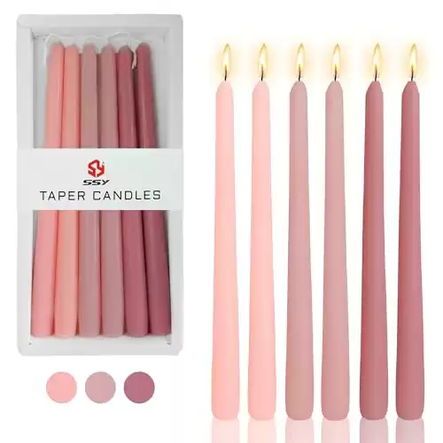 Gedengni Scented Candle Taper Candlesticks,10 Inches Pink