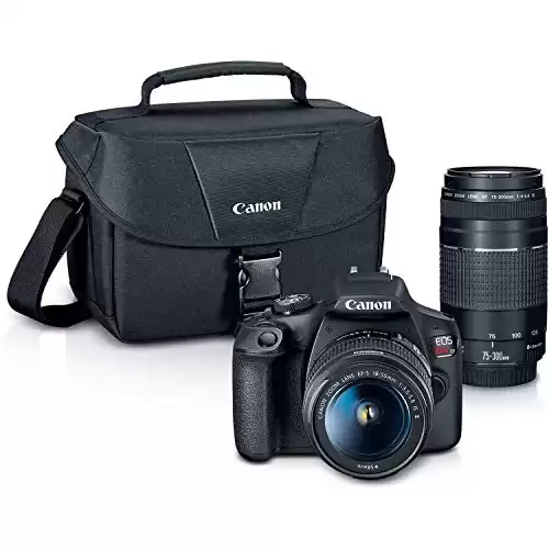 Canon EOS REBEL T7 DSLR Camera|2 Lens Kit with EF18-55mm + EF 75-300mm Lens, Black