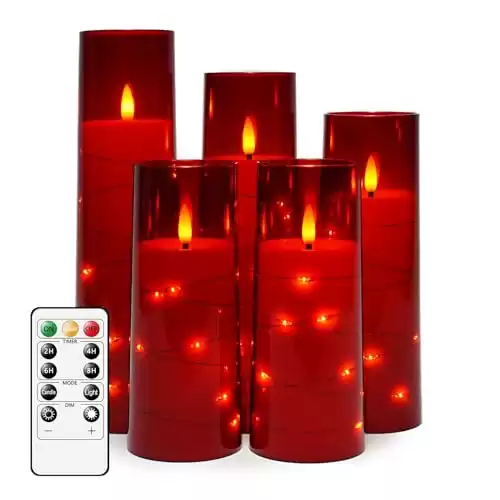 kakoya Flameless LED Candles with Timer 5 Pc