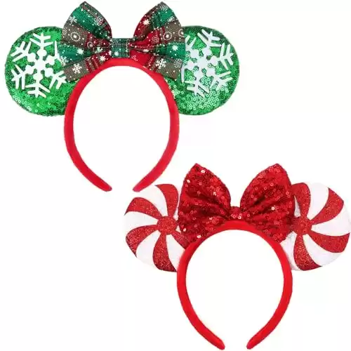 Christmas Mouse Ears Headbands | 2 PCS