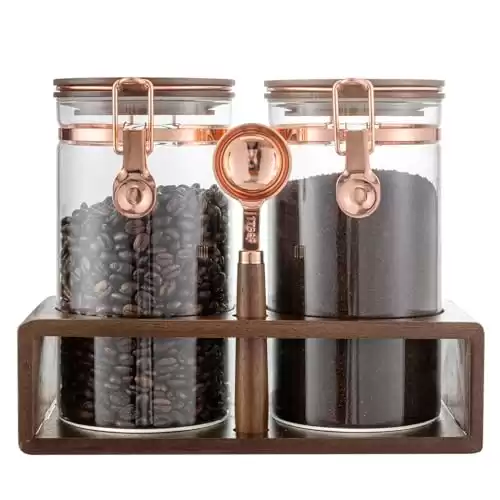 Glass Coffee Bean Storage Jar with Sealing Lid