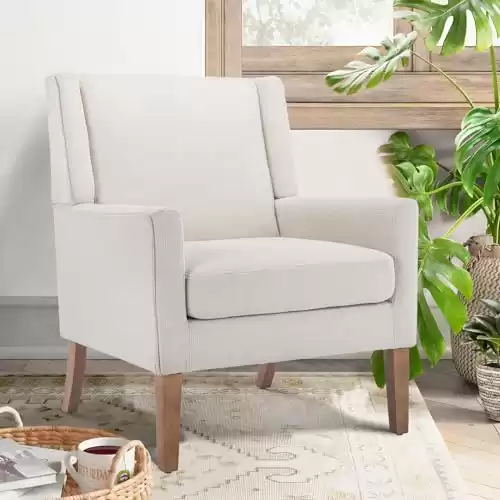 Upholstered Fabric Accent Armchair