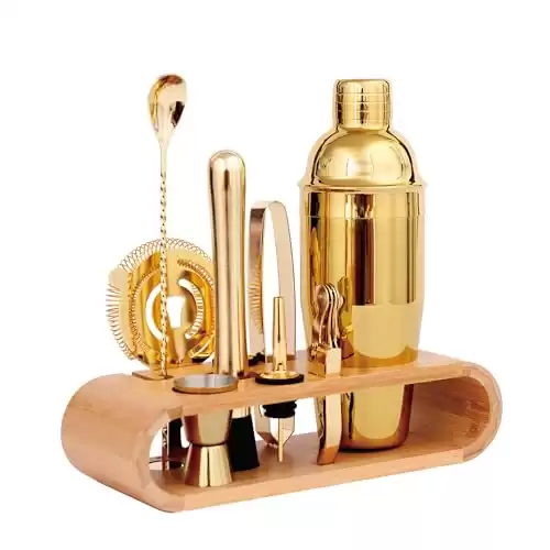 10-Pcs Martini Cocktail Shaker Set Gold