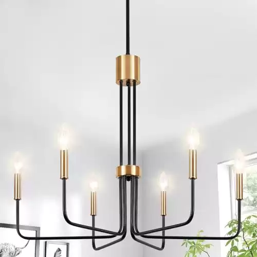 LXWNYY Modern Black and Gold Chandelier