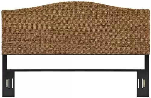 Crosley Furniture Serena Handwoven Natural Fiber Rattan Bed Headboard