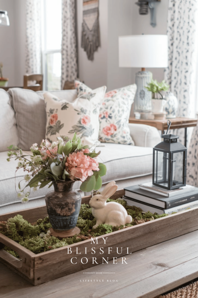 Coffee table rustic spring decor