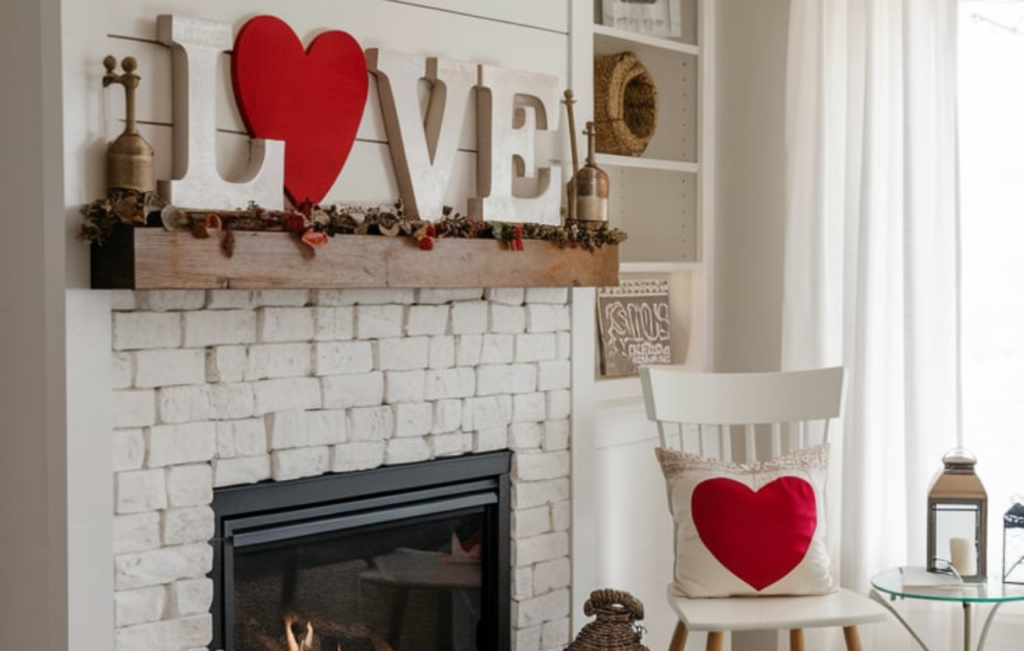 valentines mantle decor