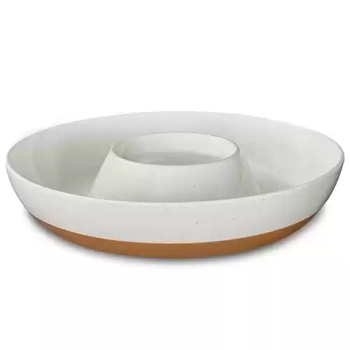 Mora Ceramic Chips and Dip Serving Tray