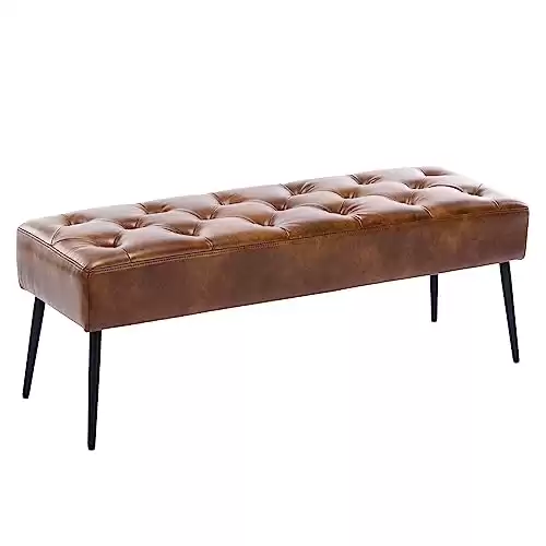 Button-Tufted Ottoman Bench