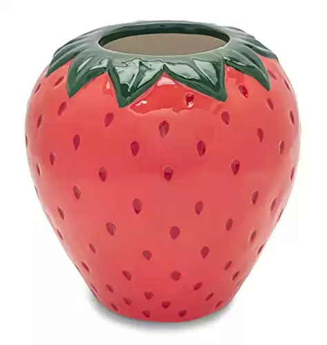 Vintage Inspired Strawberry Vase, Decorative Ceramic Vase