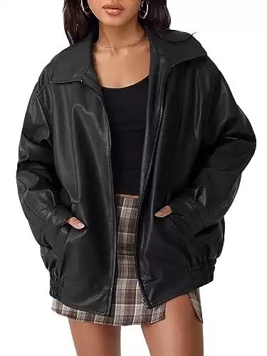 Womens Oversized Leather Jacket