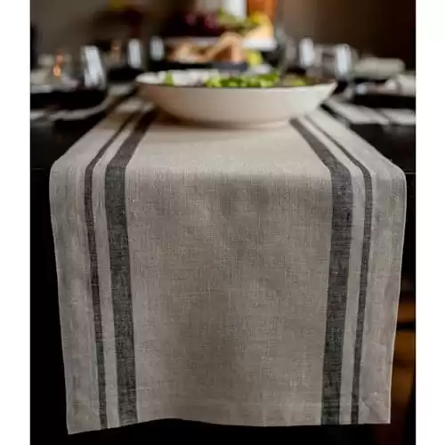 Stripe Linen Table Runner