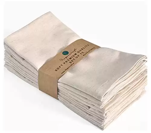 Dinner Cloth Napkins, Cotton Linen Blend 12 Pack