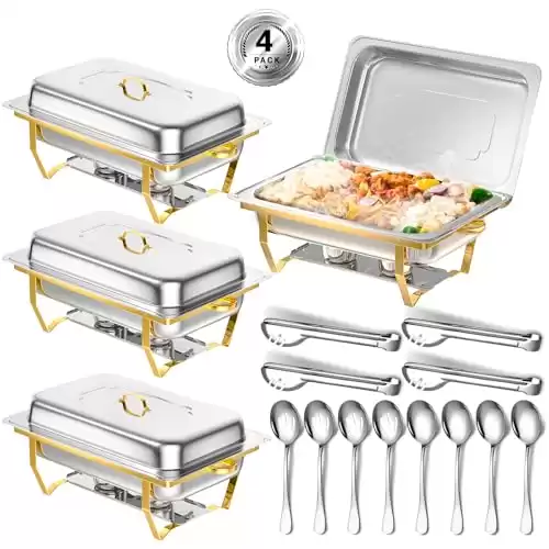 Keyoxy Chafing Dishes for Buffet 4 Pack 8 Qt]