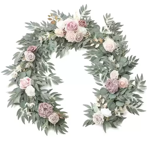 Floroom 6ft Artificial Eucalyptus Garland with Flowers