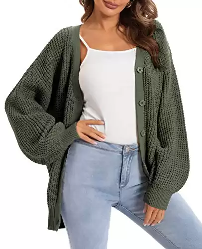 Women's Cardigan Sweater 100% Cotton Button-Down