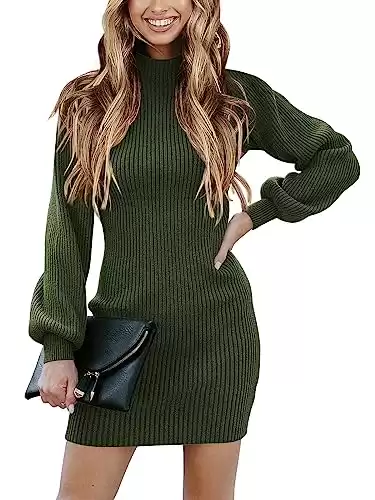 Long Sleeve Sweater Mini Short Dress